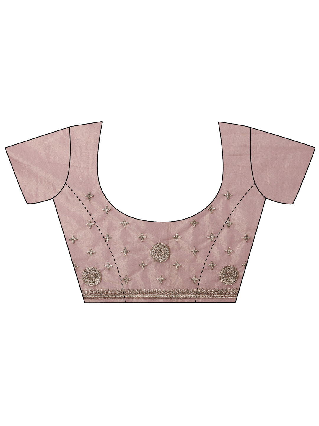  Mauve Embroidered Banarasi Nylon Saree With Unstitched Blouse Piece 