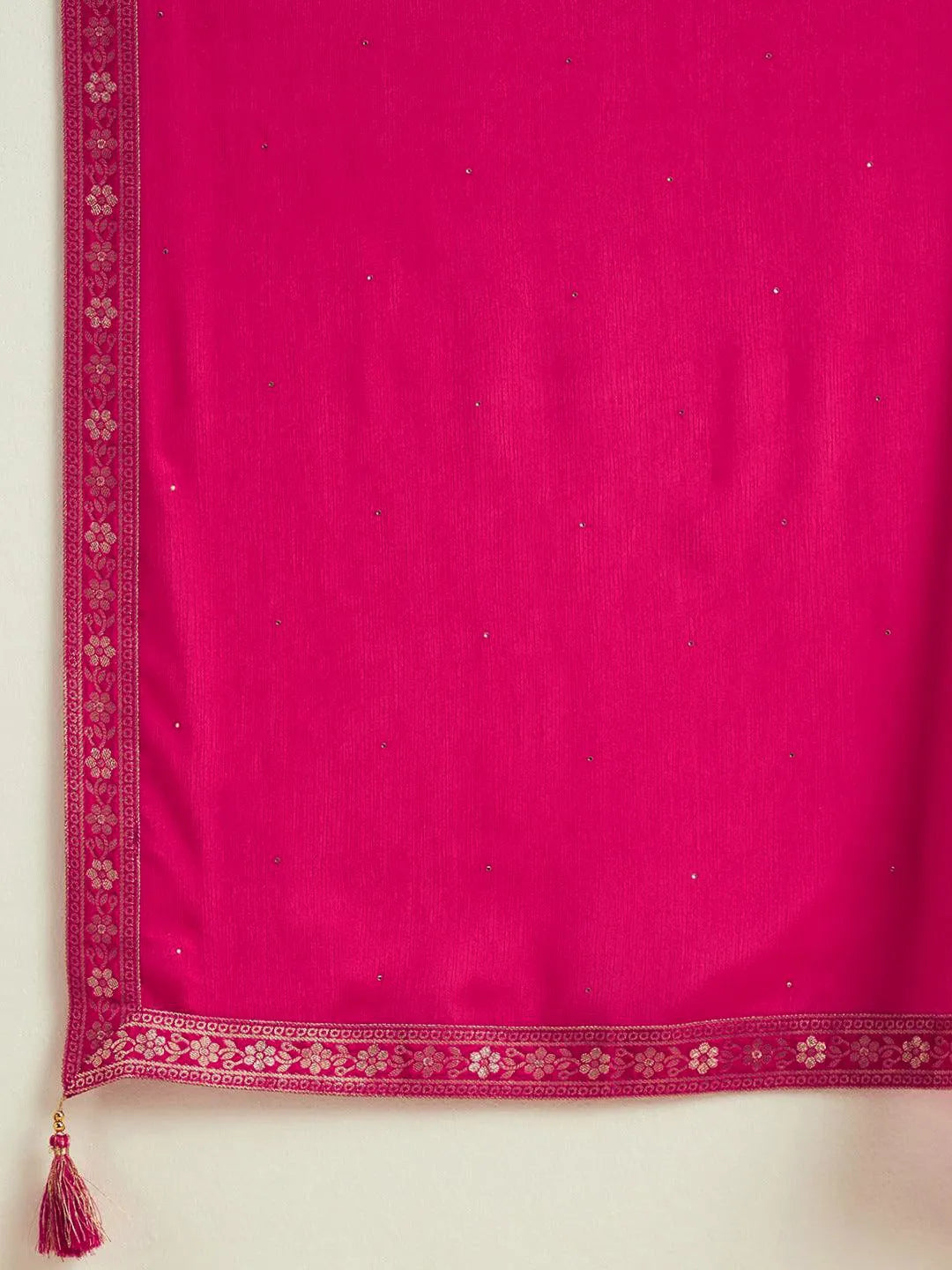  Pink Printed Silk Blend Straight Suit With Dupatta 