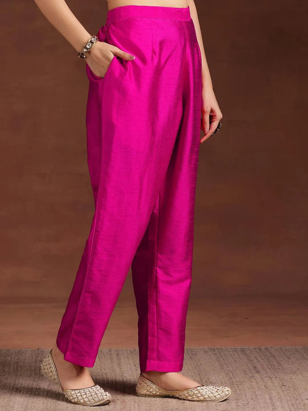Libas Art Pink Yoke Design Georgette Anarkali Suit With Dupatta - Libas 