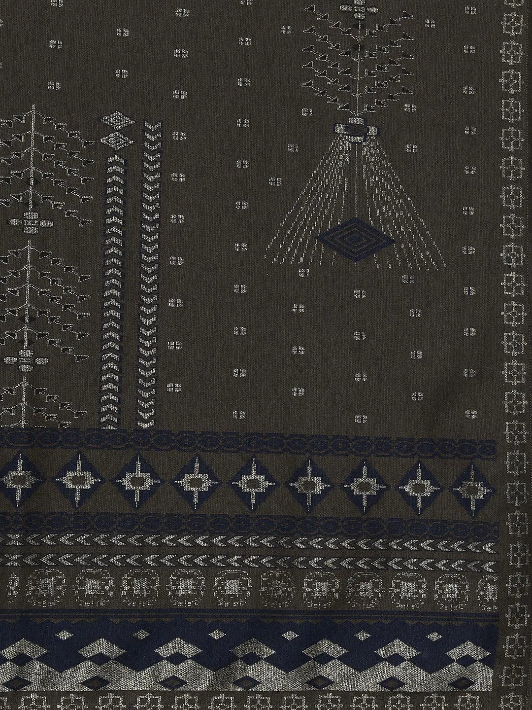 Brown Woven Design Wool Blend Straight Suit With Dupatta - Libas 