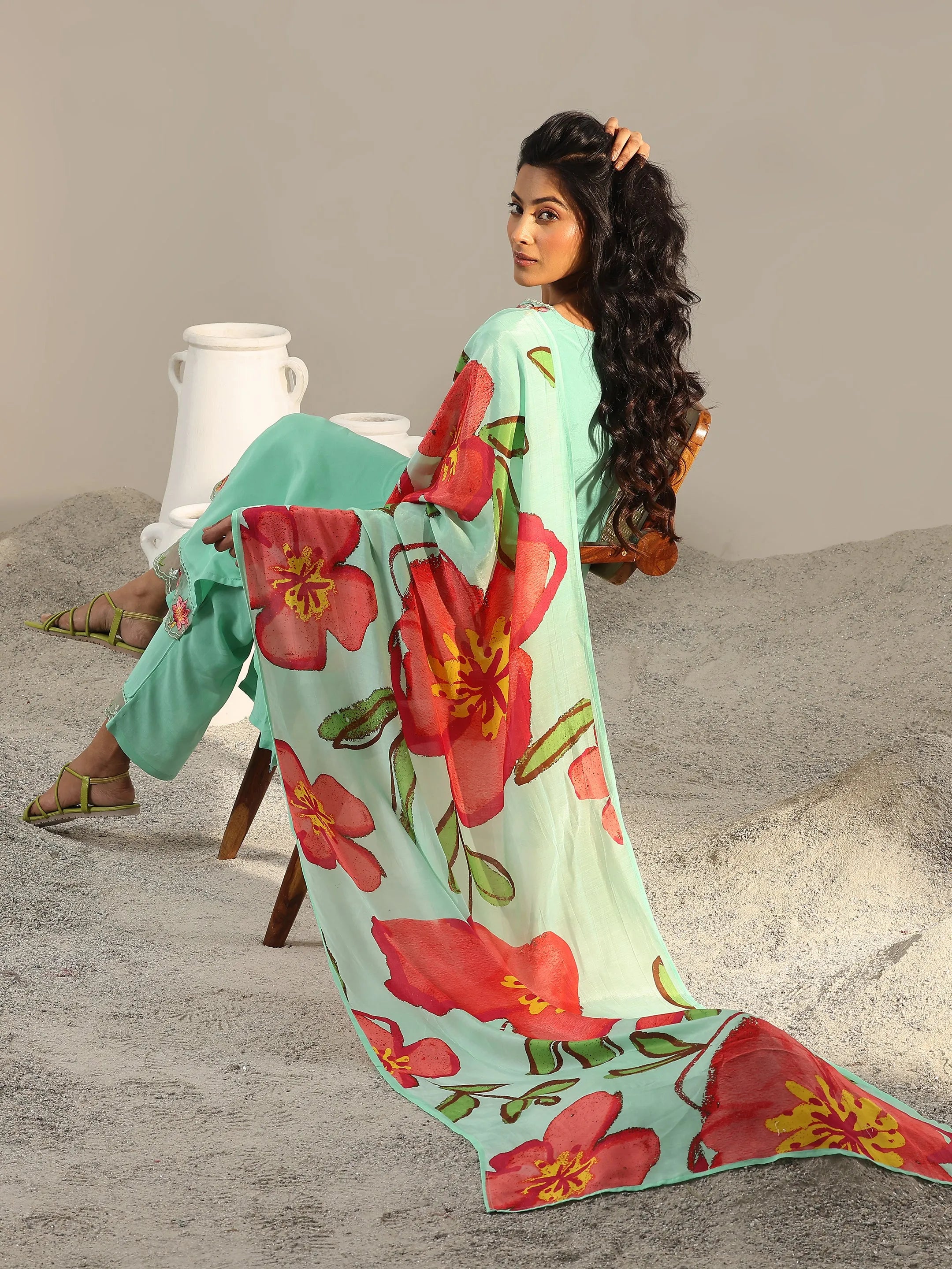 libas Sea Green Yoke Design Muslin Straight Suit With Dupatta-picture-54