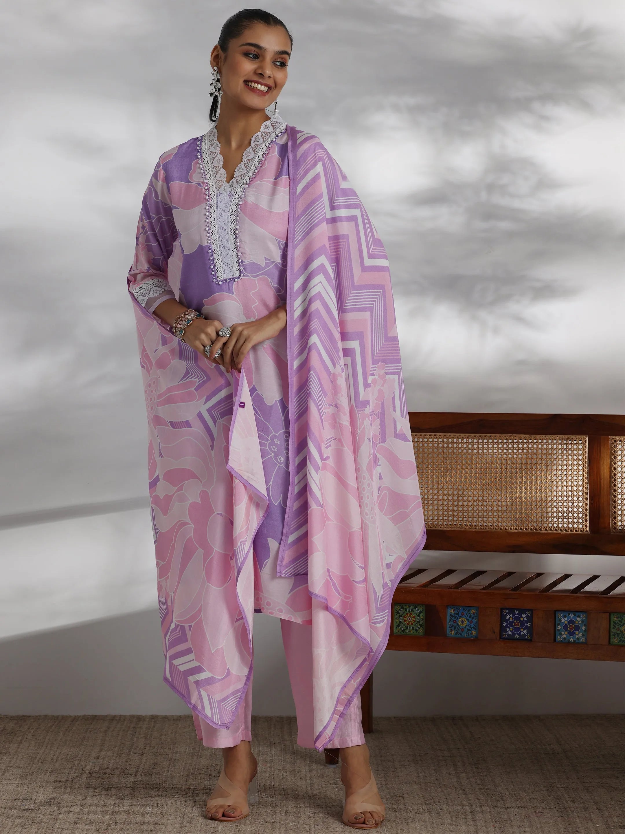 libas Purple Printed Cotton Blend Straight Suit With Dupatta-picture-62
