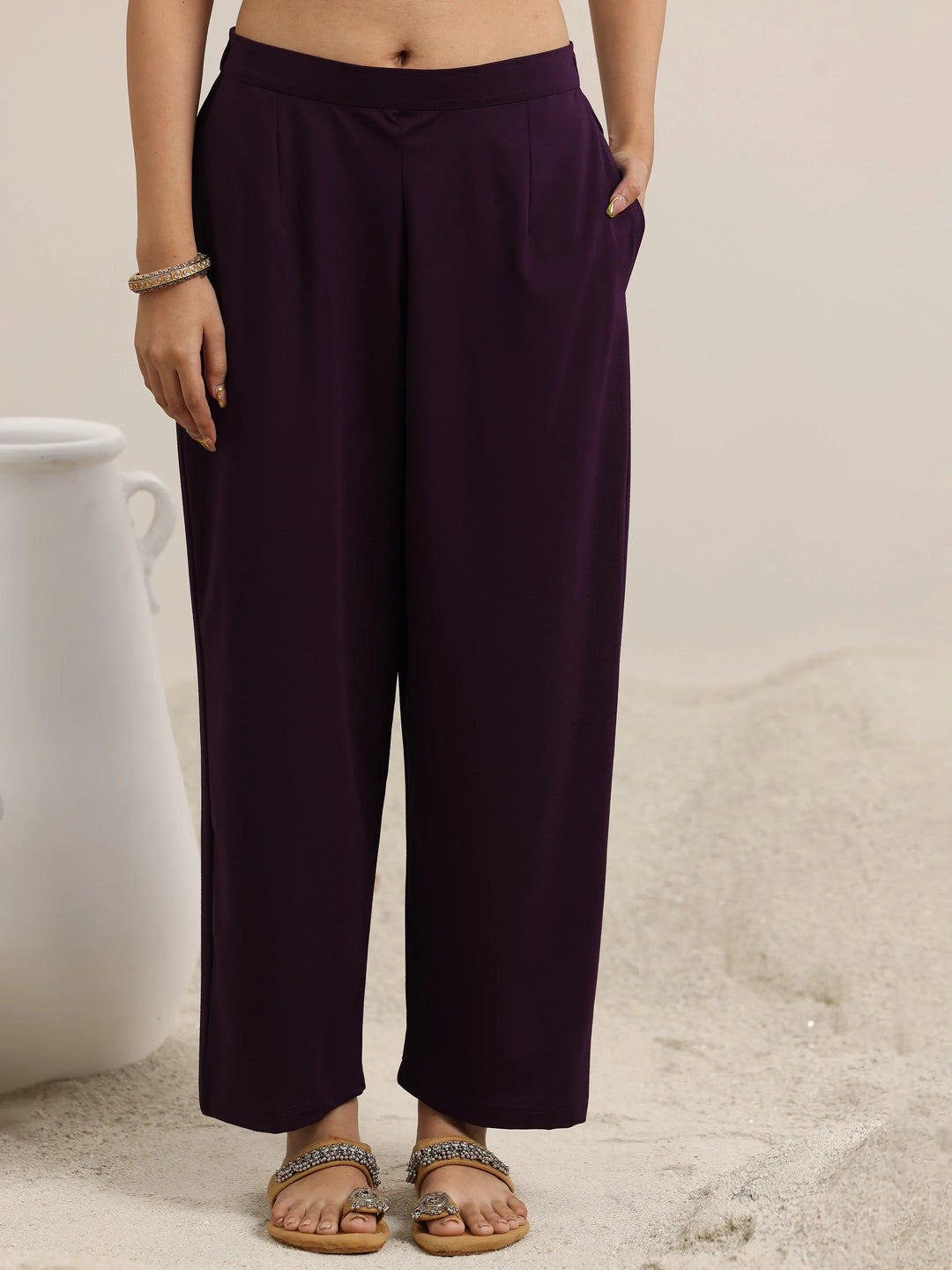  Burgundy Woven Design Wool Blend Straight Suit With Dupatta 