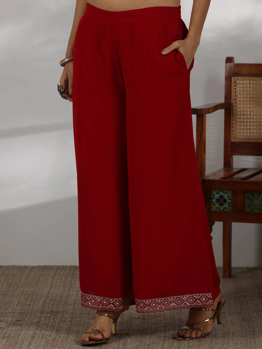  Red Printed Georgette Straight Suit With Dupatta 