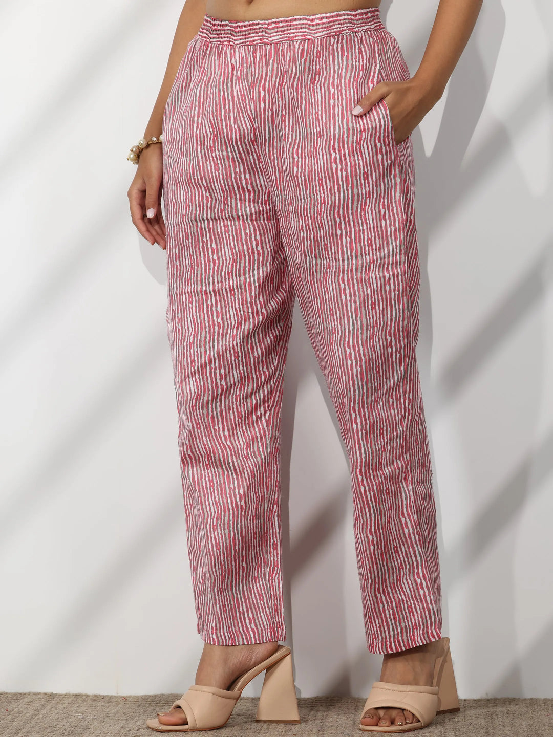  Pink Printed Cotton Straight Suit With Dupatta 