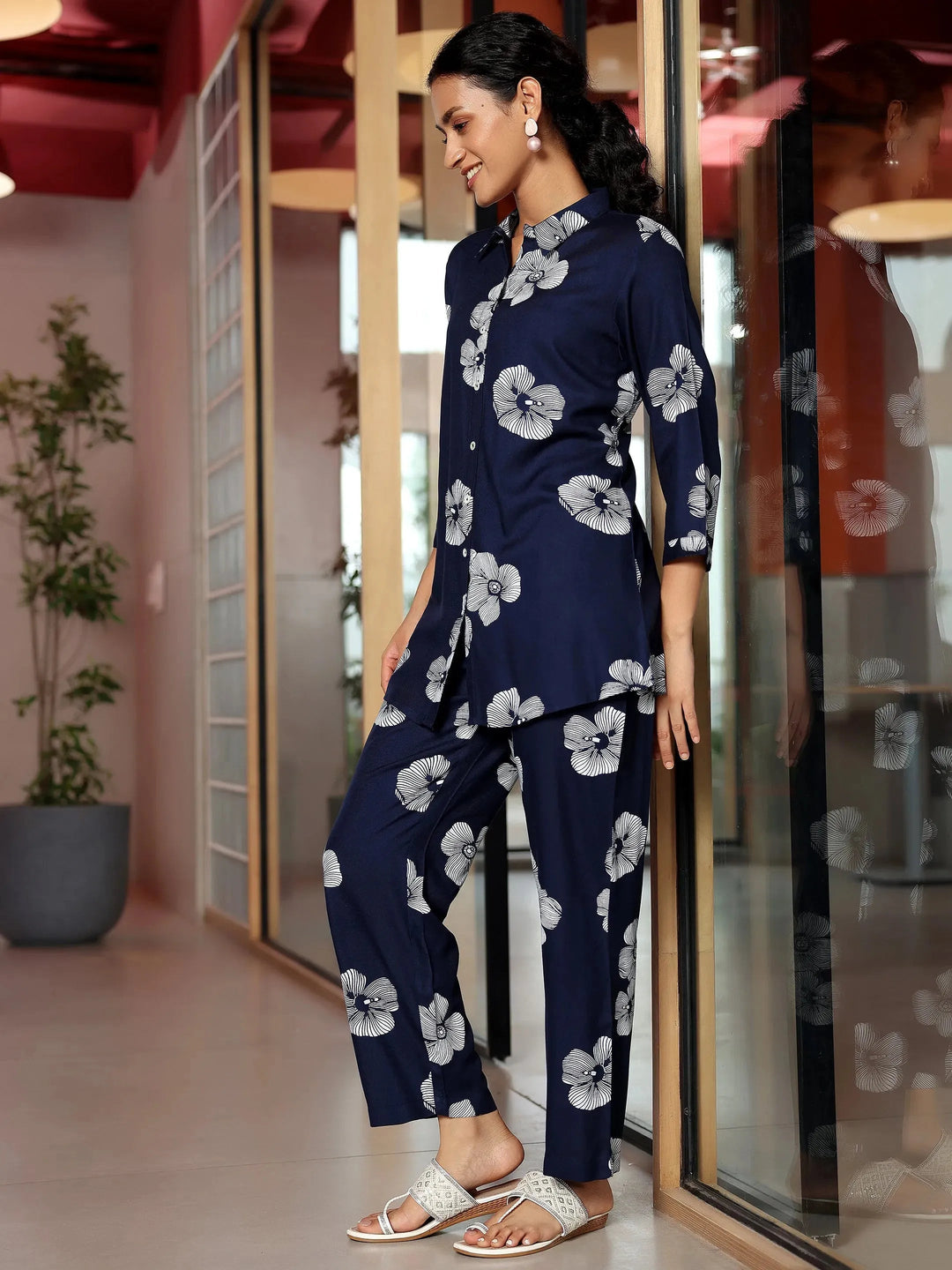  Blue Printed Rayon Co-Ords 