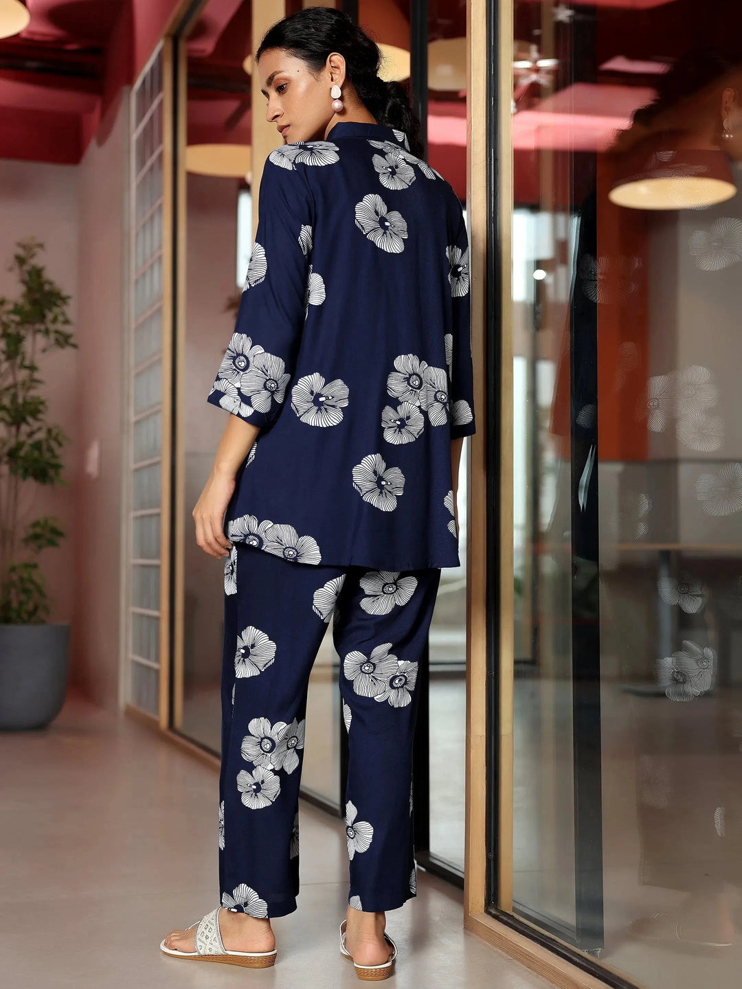  Blue Printed Rayon Co-Ords 
