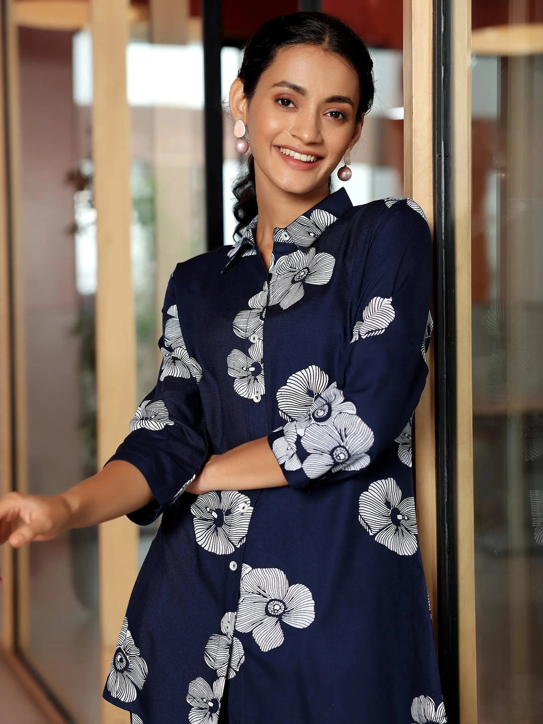  Blue Printed Rayon Co-Ords 