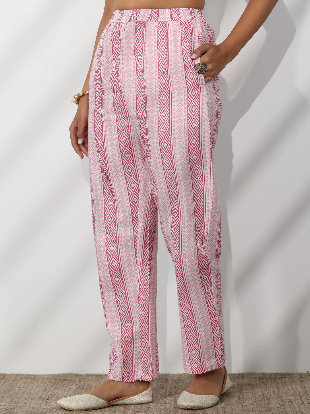  Off White Printed Cotton Straight Suit With Dupatta 
