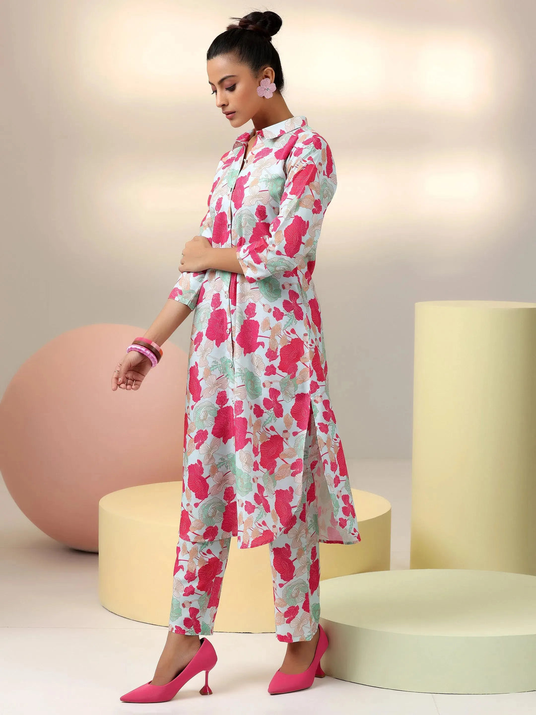  Sea Green Printed Rayon Co-Ords 