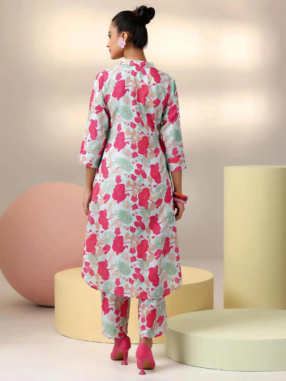  Sea Green Printed Rayon Co-Ords 