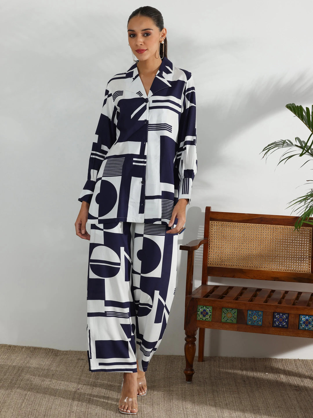  White Printed Rayon Co-Ords 