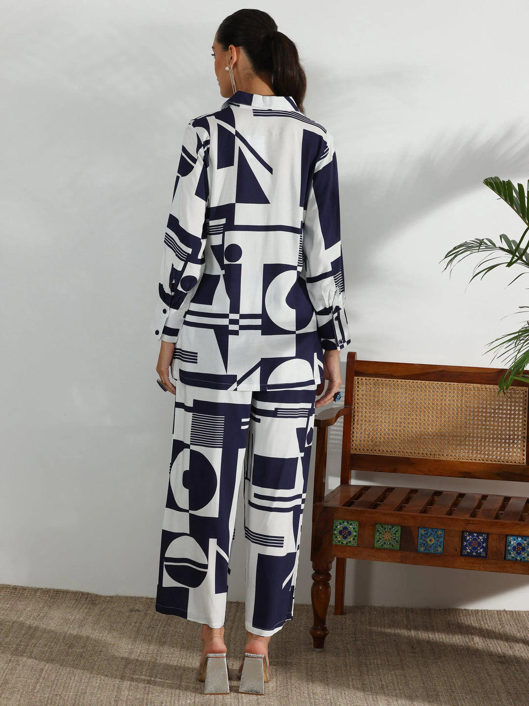 White Printed Rayon Co-Ords 