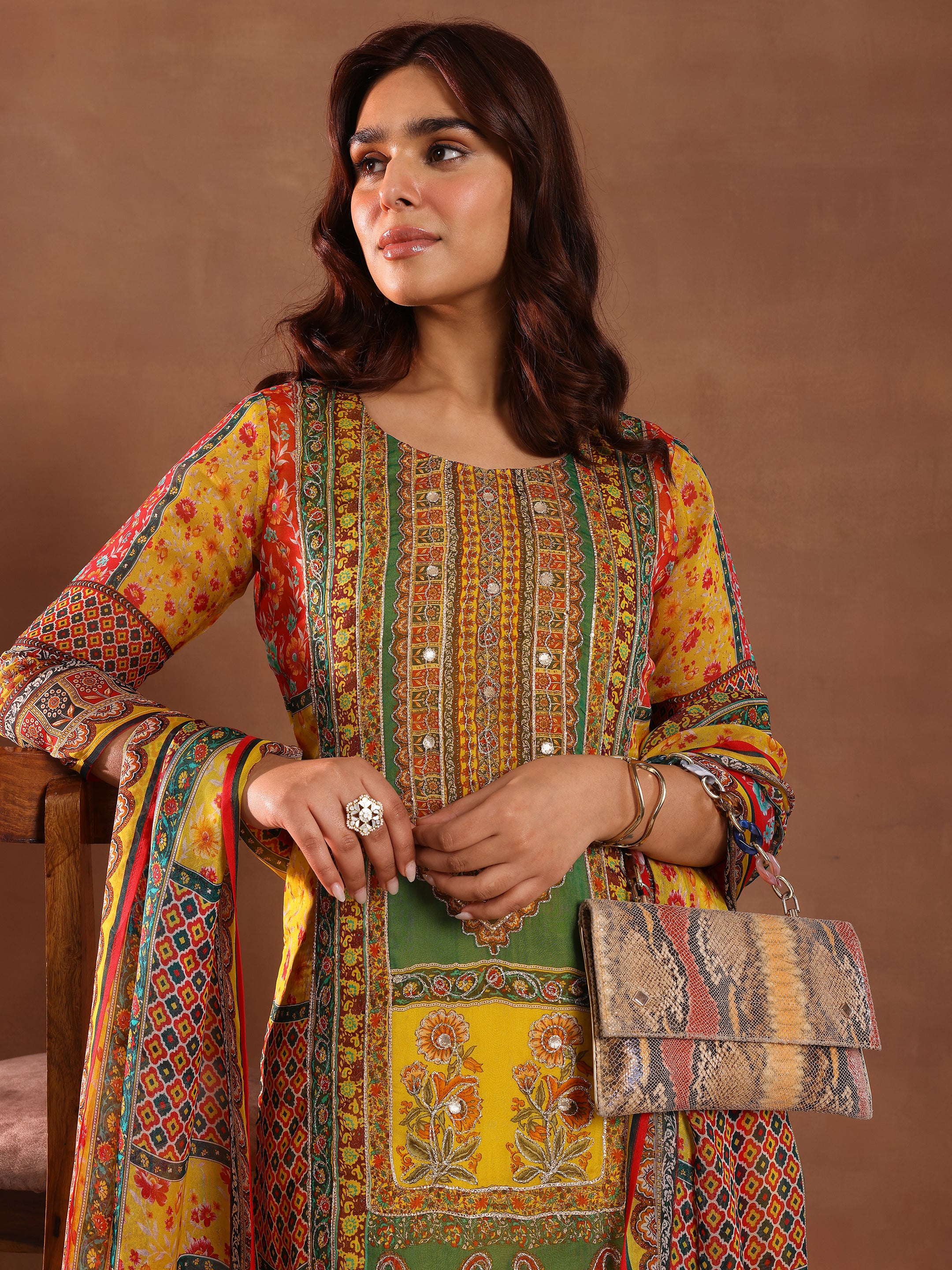 libas Mutli Printed Silk Blend Straight Suit With Dupatta-picture-26