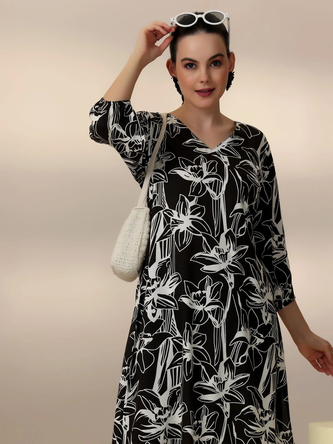  Black Printed Rayon Co-Ords 