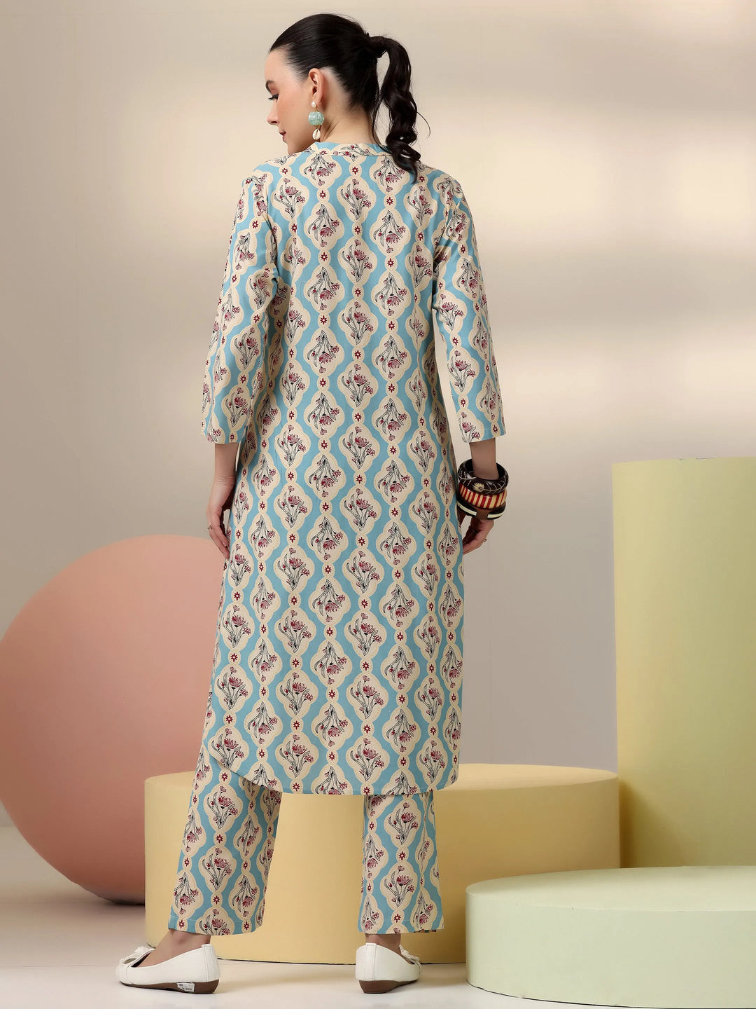  Blue Printed Rayon Co-Ords 