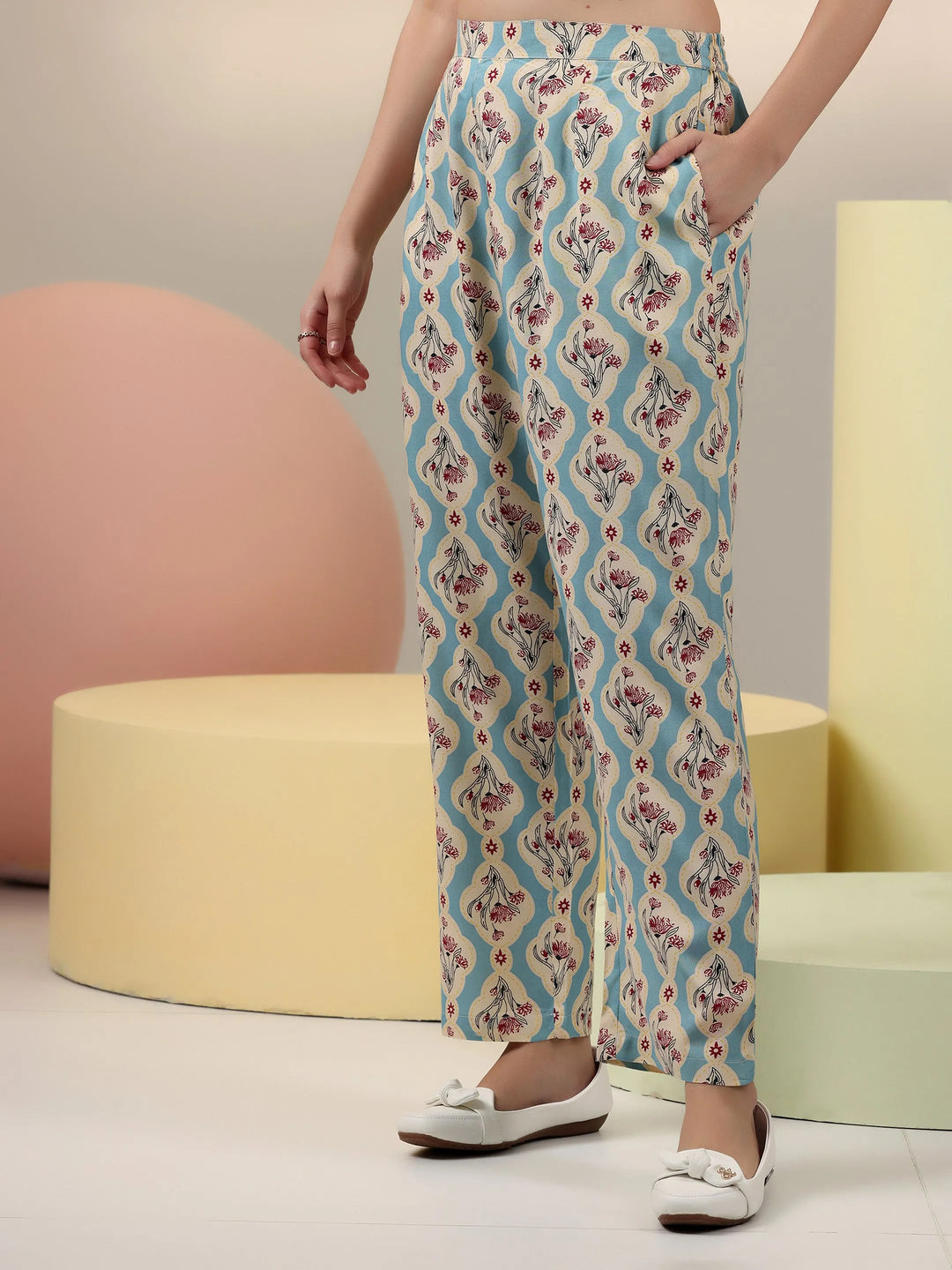  Blue Printed Rayon Co-Ords 