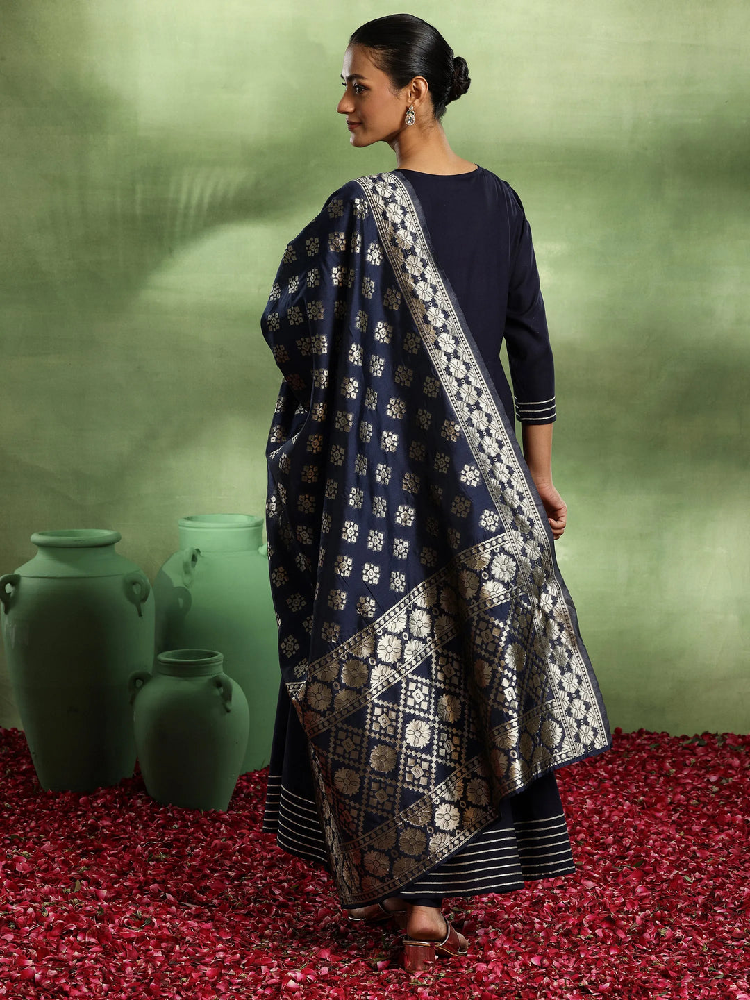  Blue Yoke Design Rayon Anarkali Suit With Dupatta 