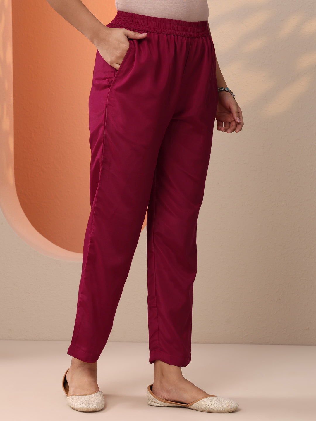  Red Embroidered Silk Blend Straight Suit Set With Dupatta 