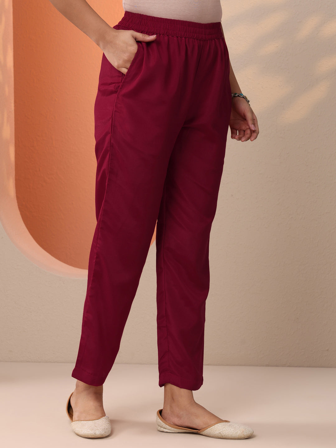  Red Embroidered Silk Blend Straight Suit Set With Dupatta 