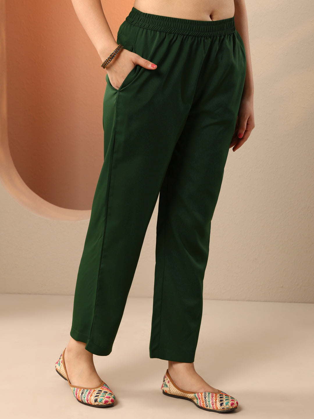  Green Woven Design Silk Blend Straight Suit Set With Dupatta 
