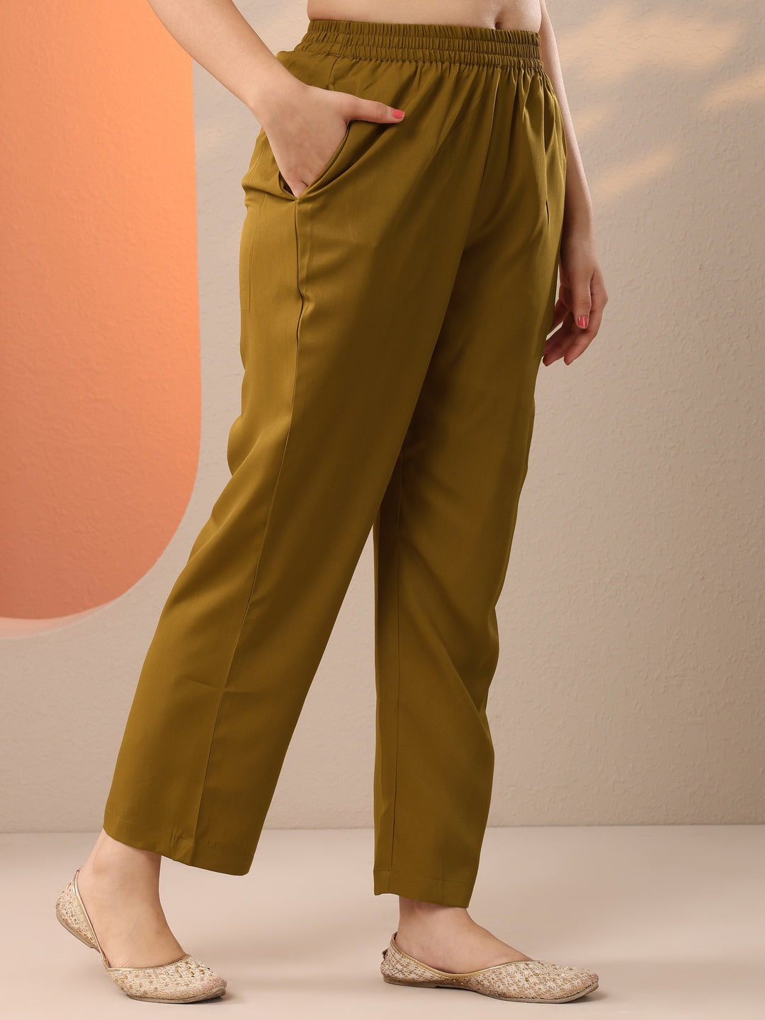  Mustard Woven Design Silk Blend Straight Suit Set With Dupatta 