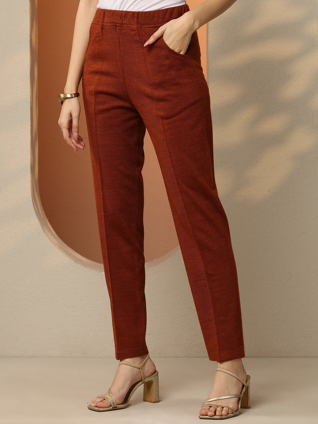  Rust Embroidered Wool Co-Ord Sets 