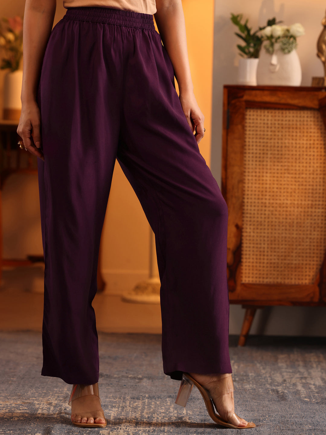  Libas Art Burgundy Woven Design Silk Blend Anarkali Suit Set With Dupatta 