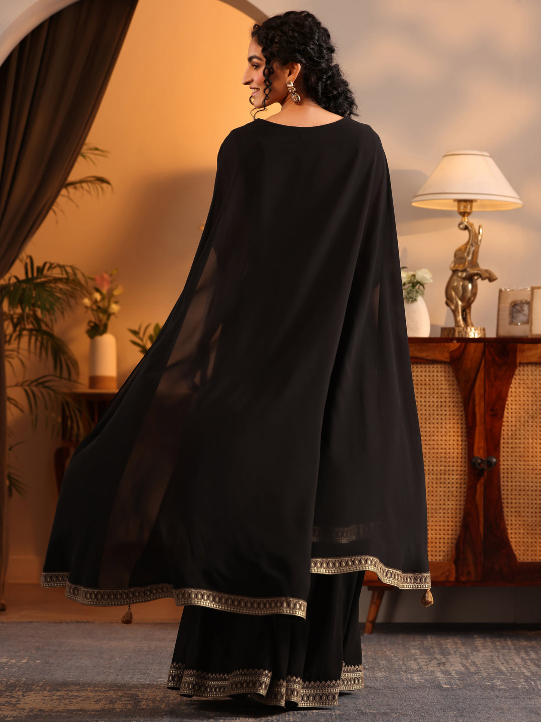  Libas Art Black Embroidered Georgette Co-Ord Sets 