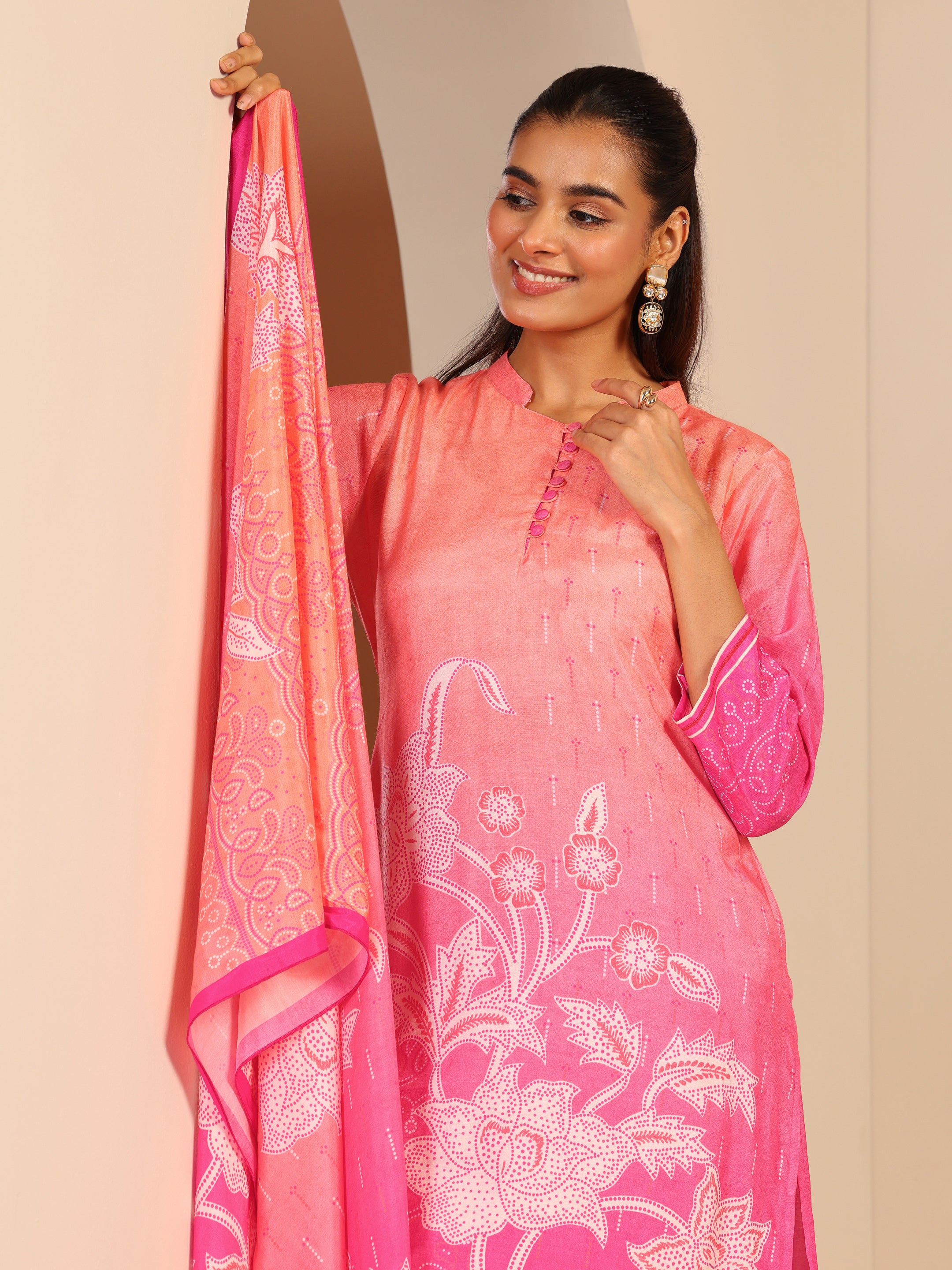libas Pink Printed Muslin Straight Suit Set With Dupatta-picture-68