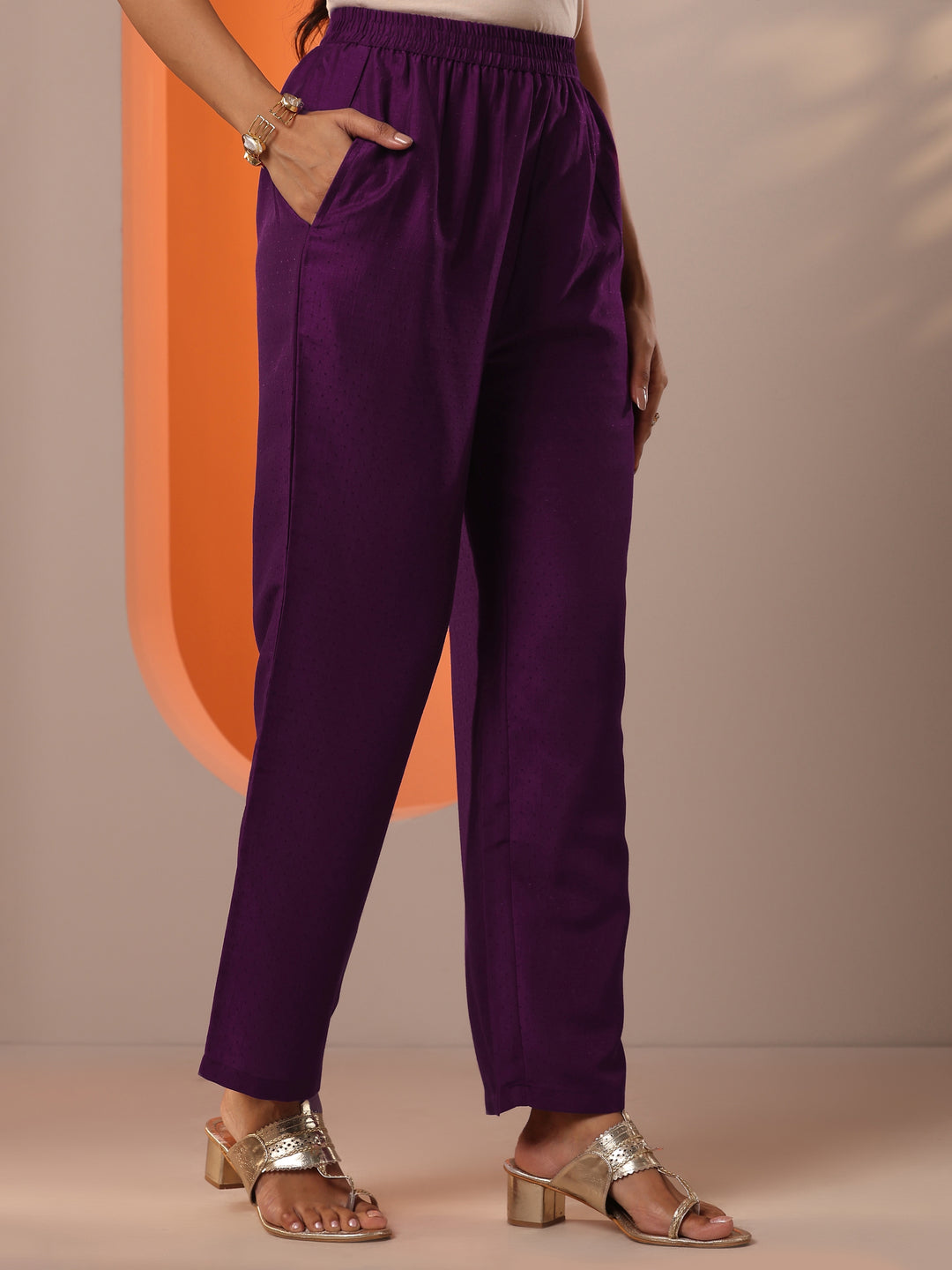  Burgundy Embroidered Silk Blend Straight Suit Set With Dupatta 