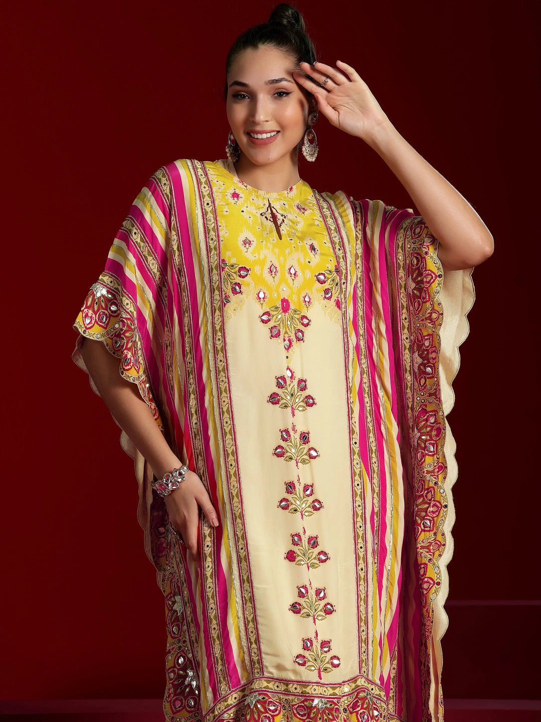  Libas Art Multi Printed Silk Blend Co-Ords 