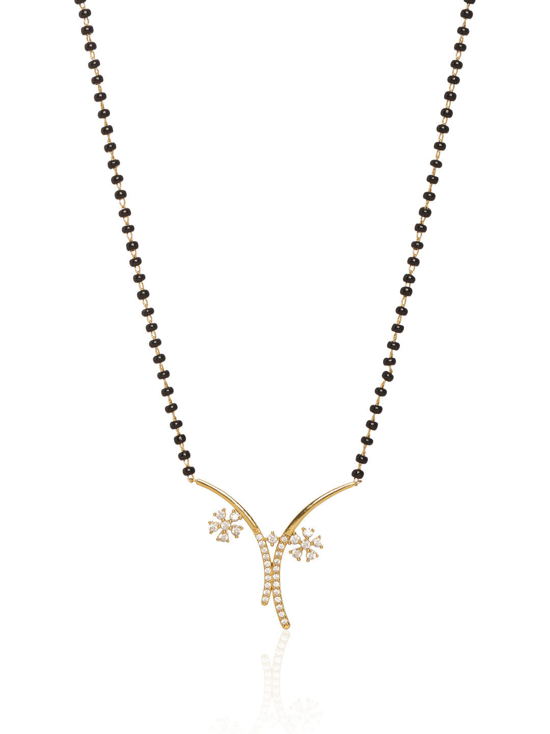  Libas Stone Floral Pendant 18K Gold Plated Mangalsutra 