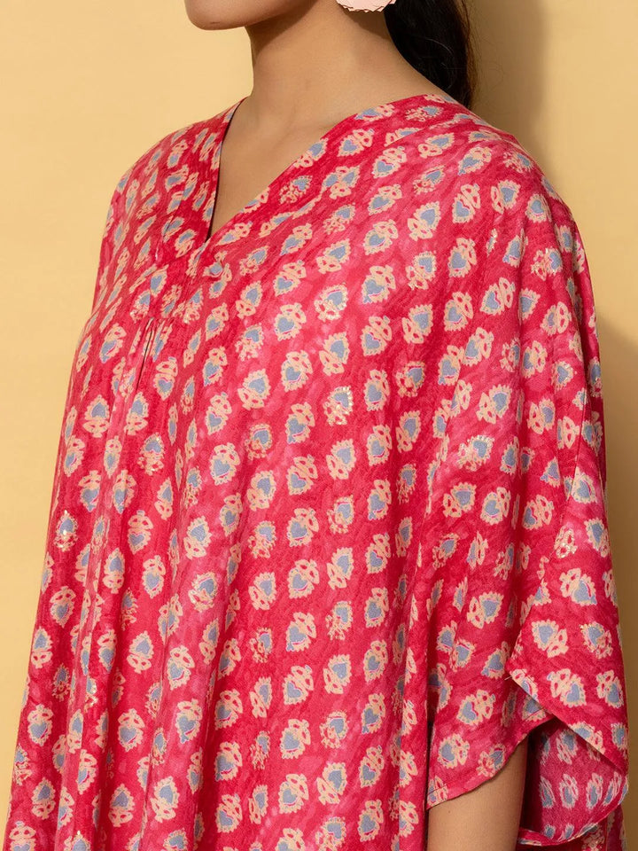 Pink Printed Rayon Co-Ords - Libas