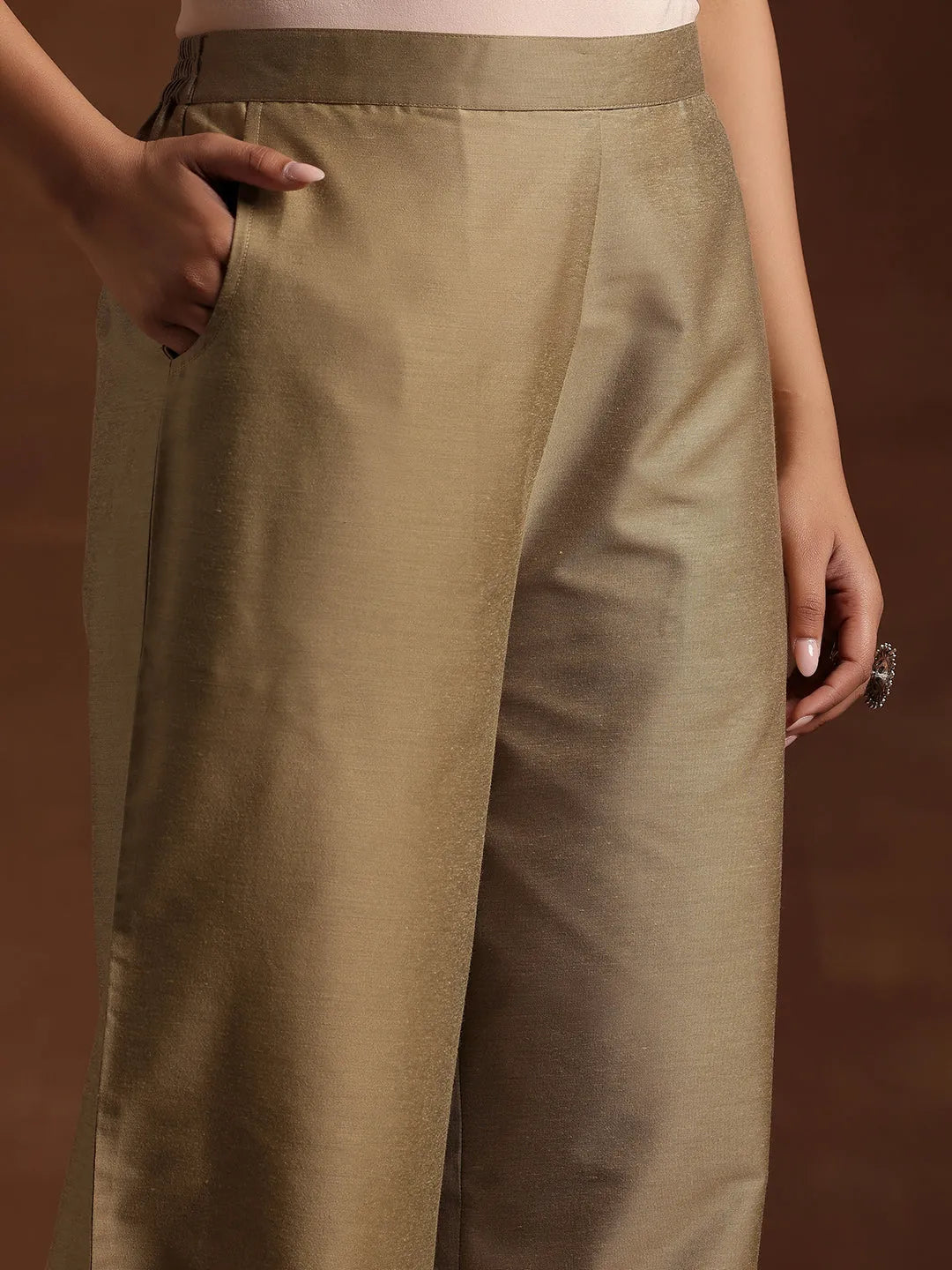  Gold Solid Silk Salwar 
