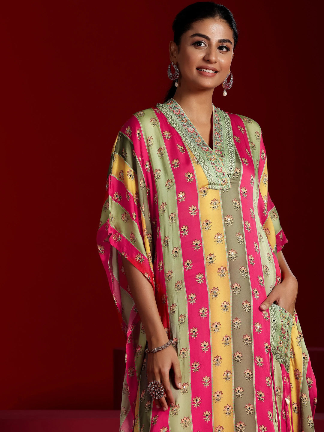  Libas Art Multi Printed Silk Blend Co-Ords 