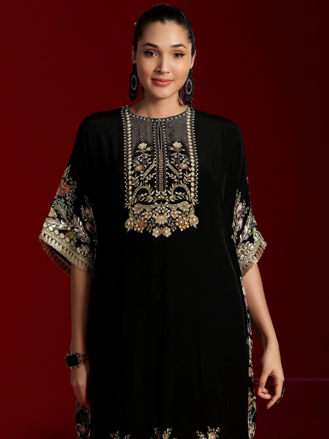  Libas Art Black Printed Silk Blend Co-Ords 