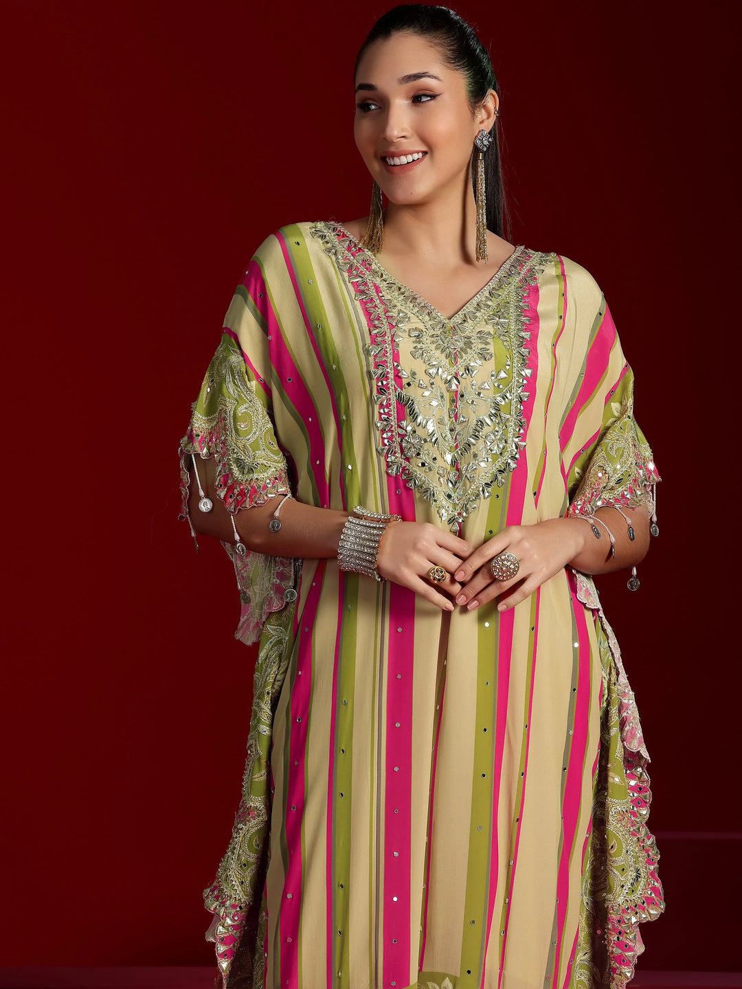  Libas Art Multi Printed Silk Blend Co-Ords 