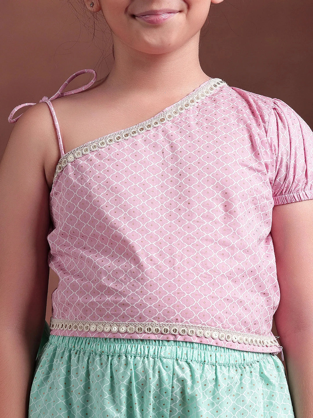  Kids Pink Printed Cotton Co-Ords 