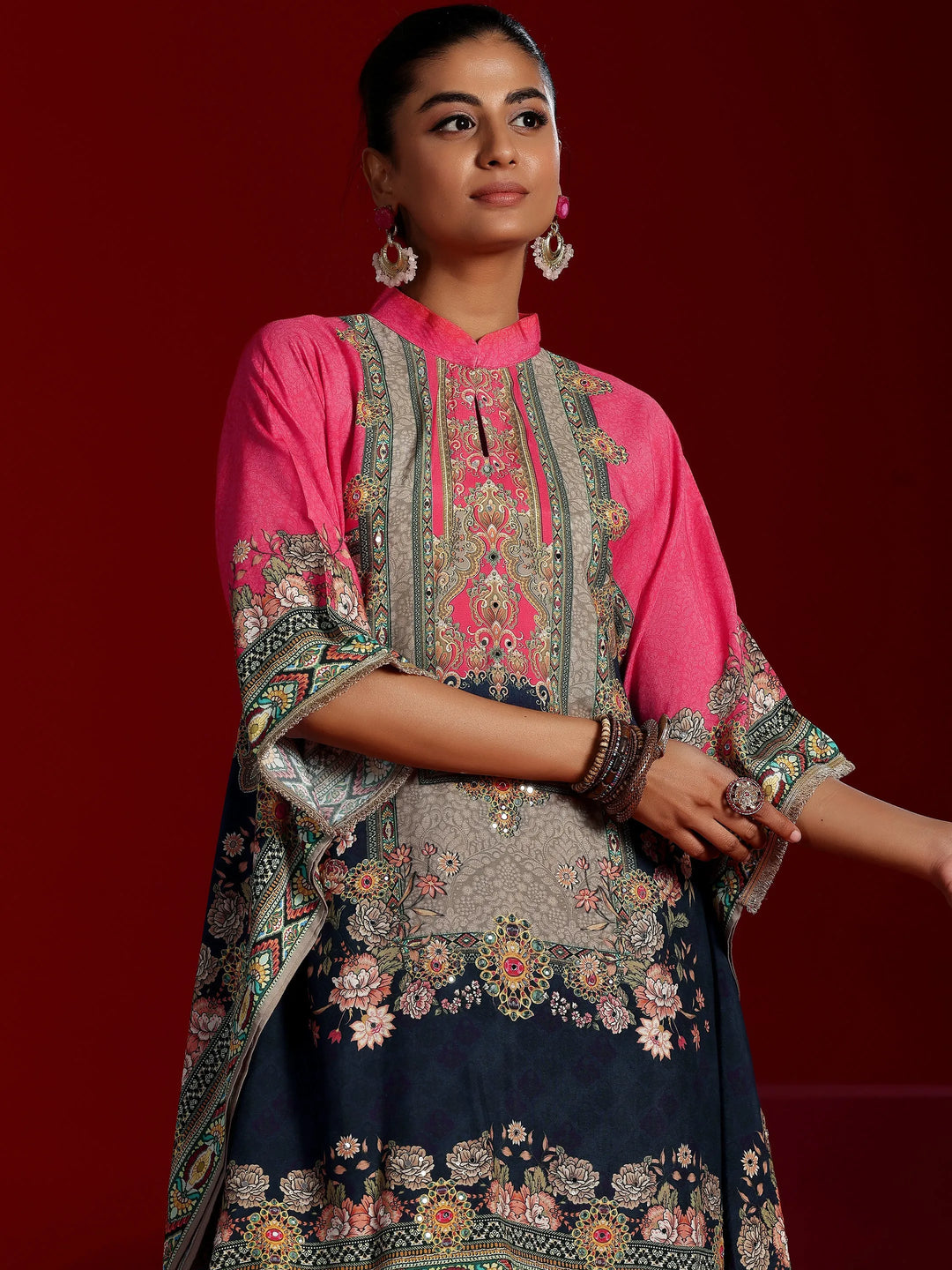  Libas Art Multi Printed Silk Blend Co-Ords 