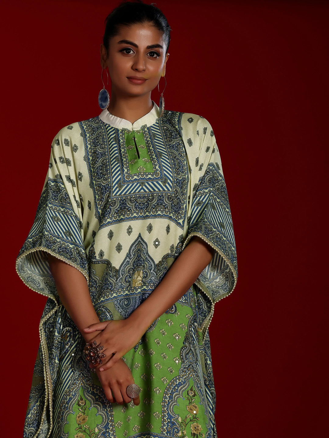  Libas Art Off White Printed Muslin Co-Ords 