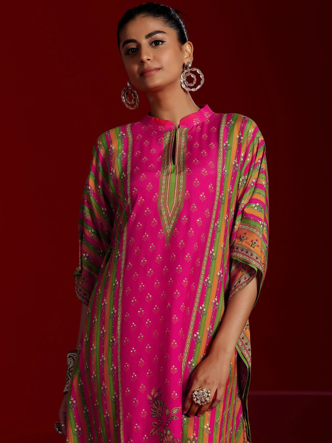  Libas Art Pink Printed Muslin Co-Ords 