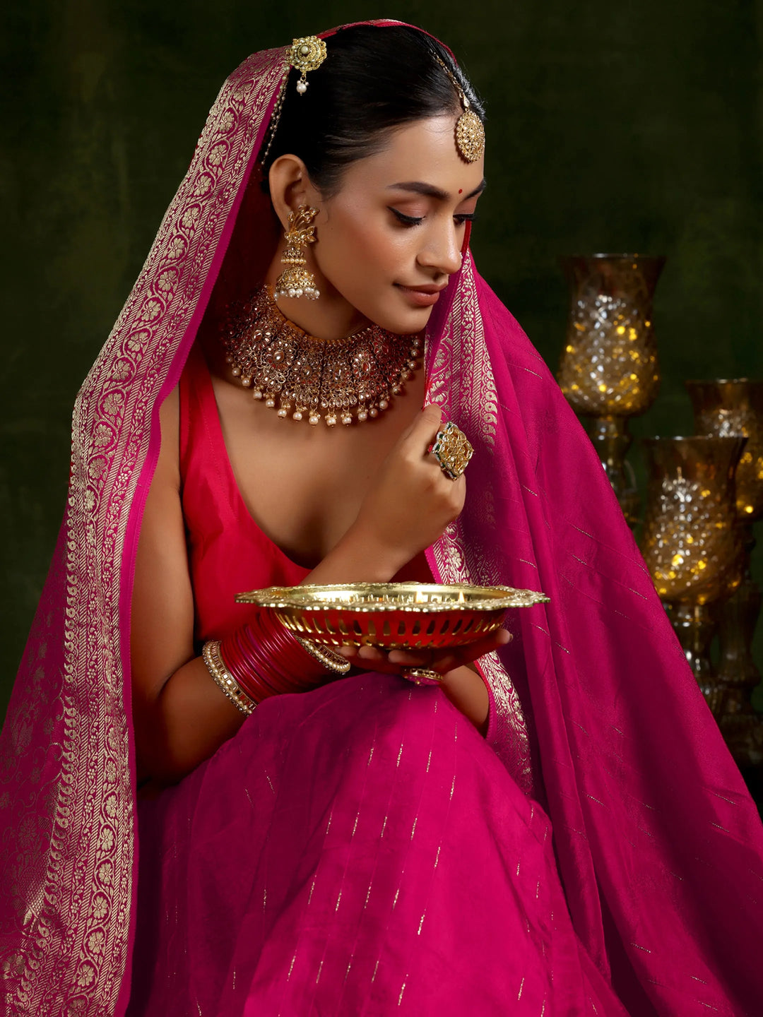  Pink Woven Design Silk Blend Saree With Unstitched Blouse Piece 