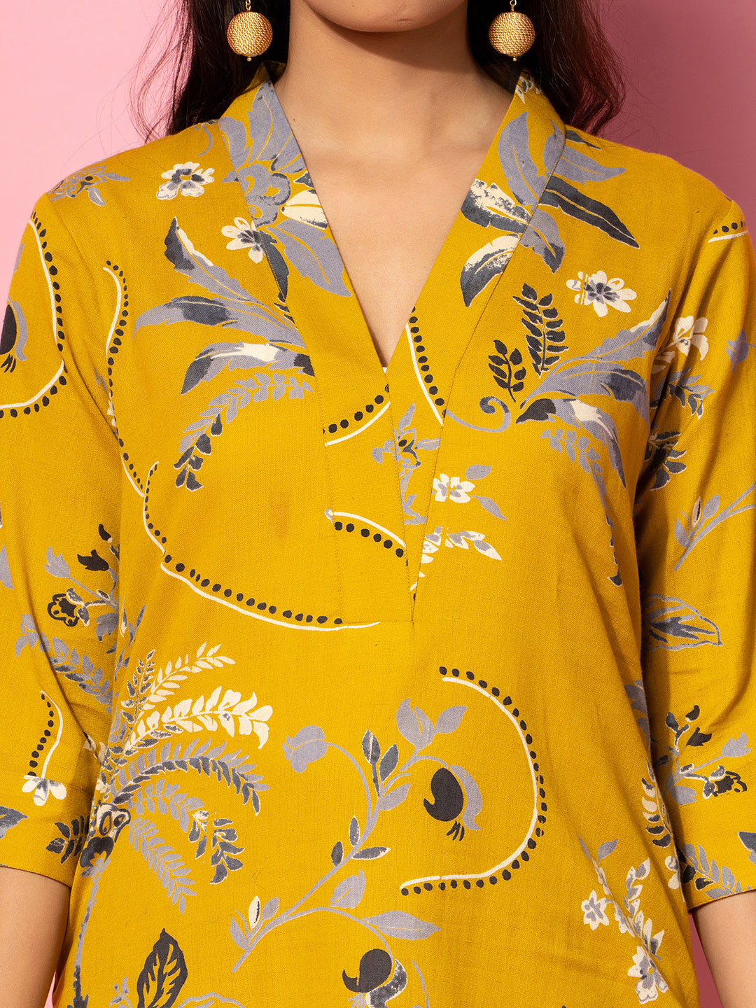  Mustard Printed Cotton Co-Ord Sets 