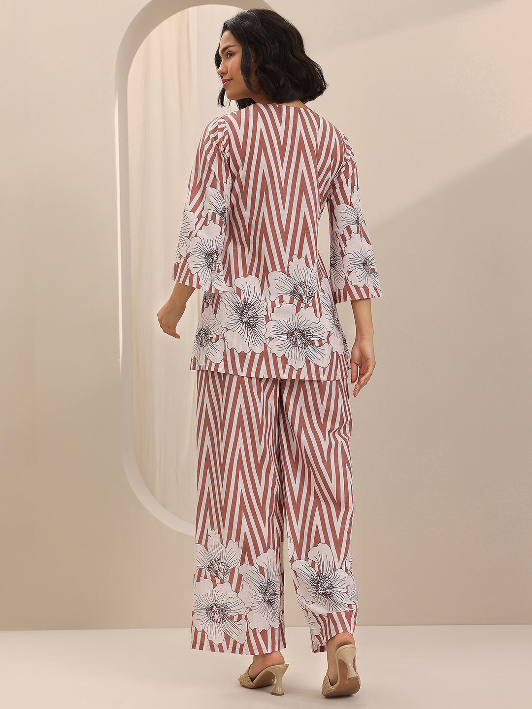  Brown Printed Cotton Co-Ord Sets 