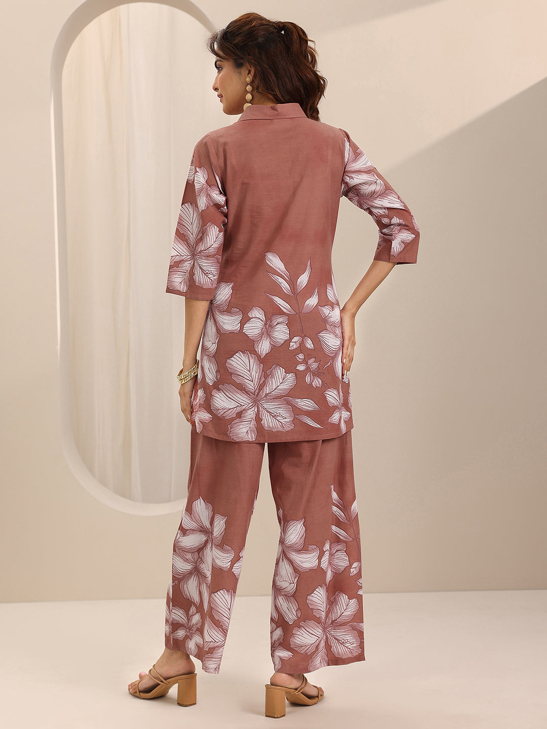  Brown Printed Cotton Co-Ord Sets 