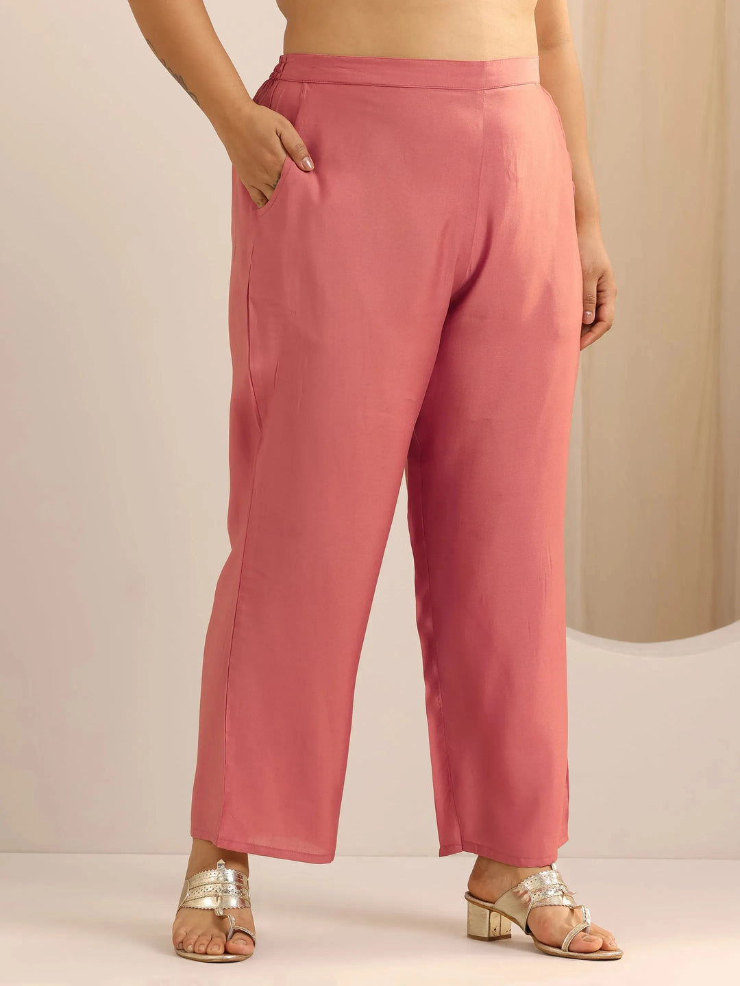  Plus Size Peach Yoke Design Silk Blend Straight Suit Set With Dupatta 
