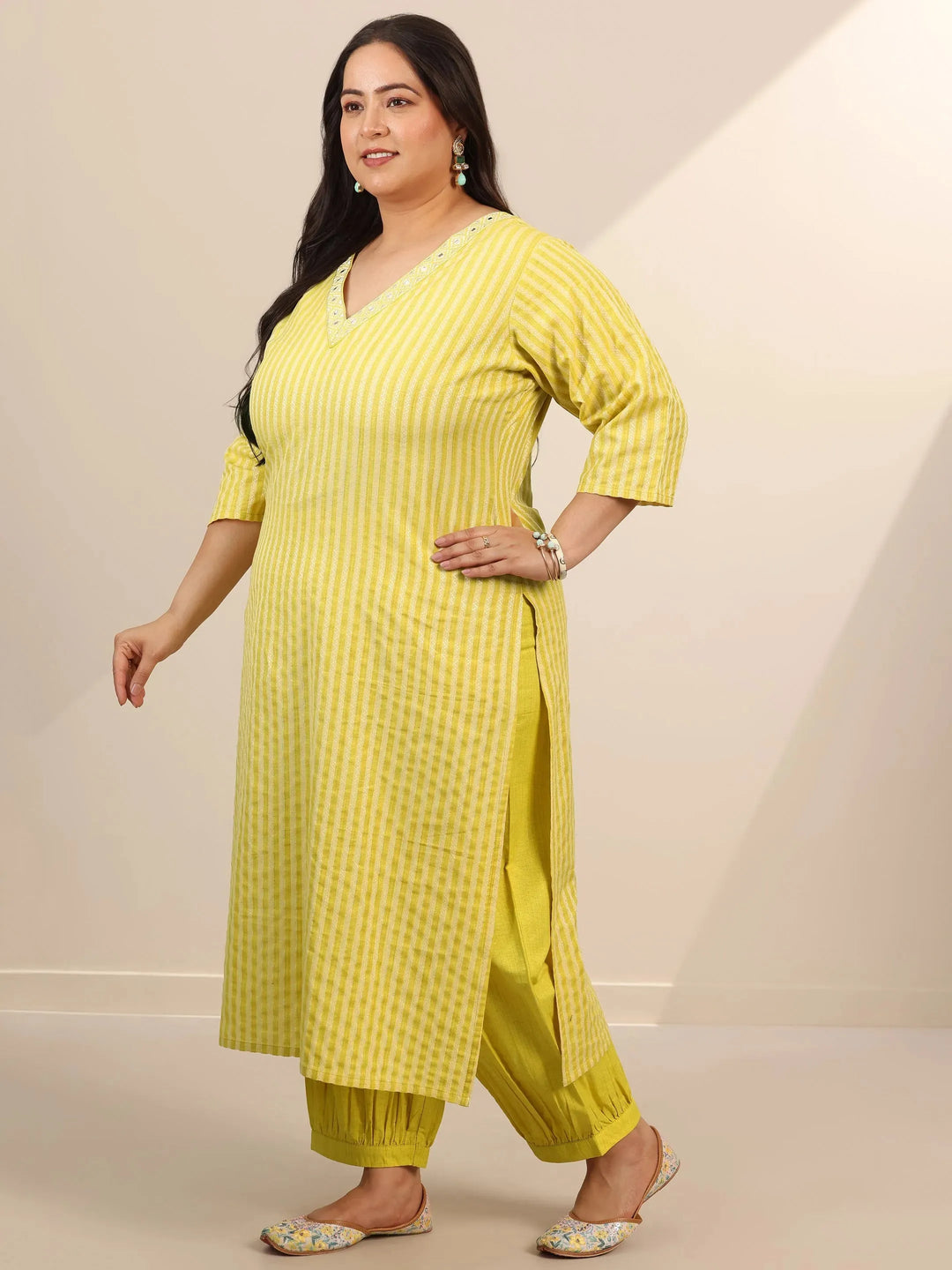  Plus Size Yellow Woven Design Cotton Blend Straight Suit Set With Dupatta 