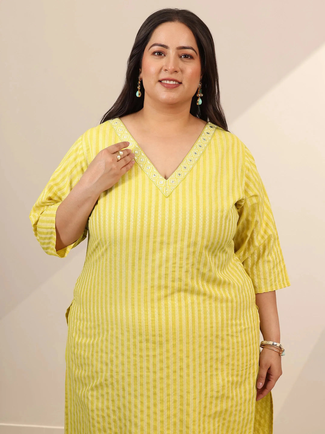  Plus Size Yellow Woven Design Cotton Blend Straight Suit Set With Dupatta 
