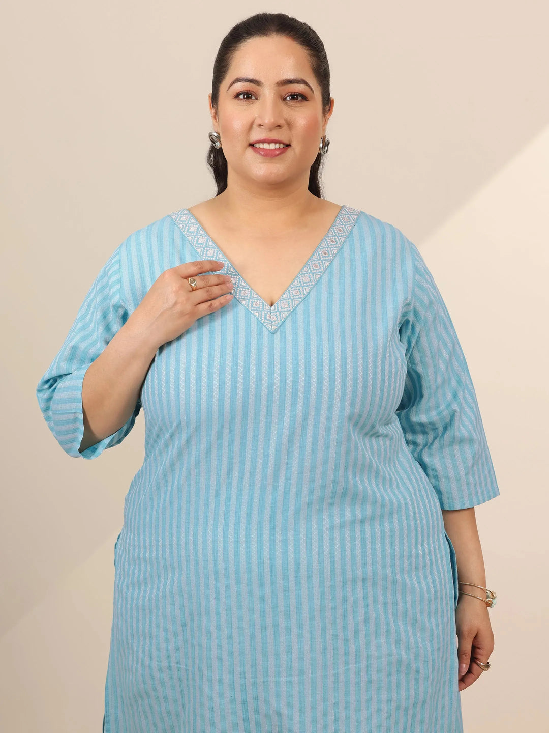  Plus Size Blue Woven Design Cotton Blend Straight Suit Set With Dupatta 